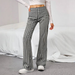 Pants Autumn Fashion Plaid Natural Casual