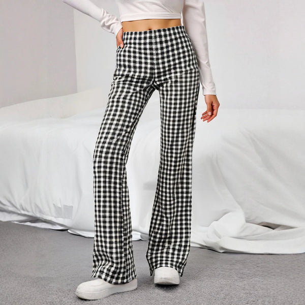 Pants Autumn Fashion Plaid Natural Casual