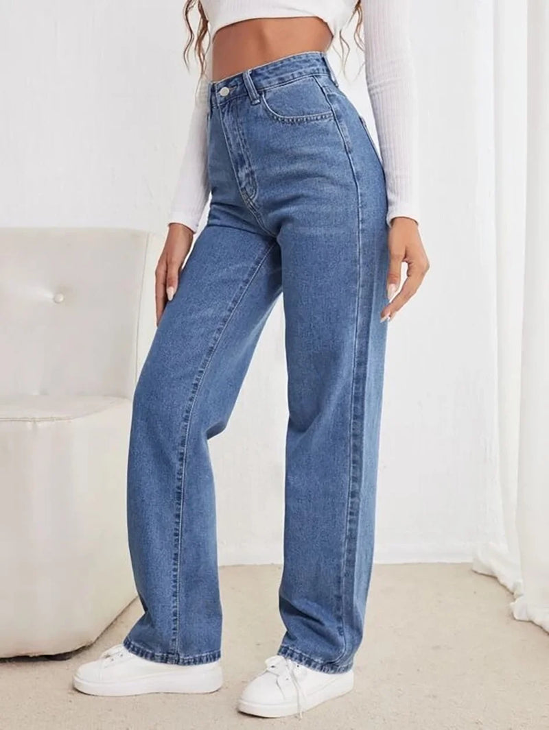 Jeans slimming straight pants