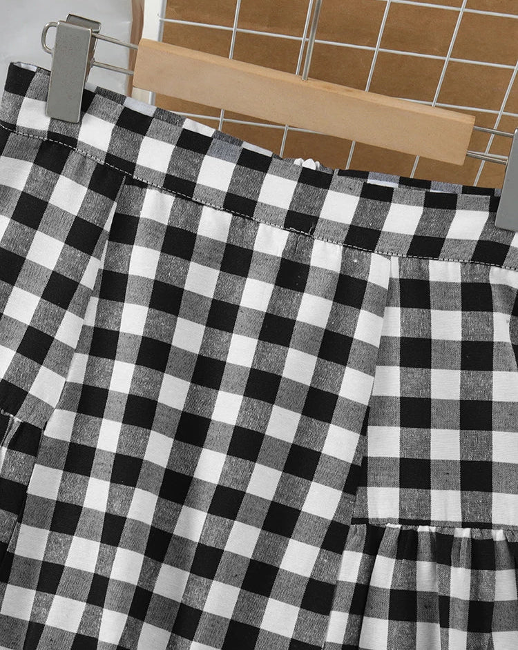 Plus Size 5XL Skirts Summer A Line Plaid