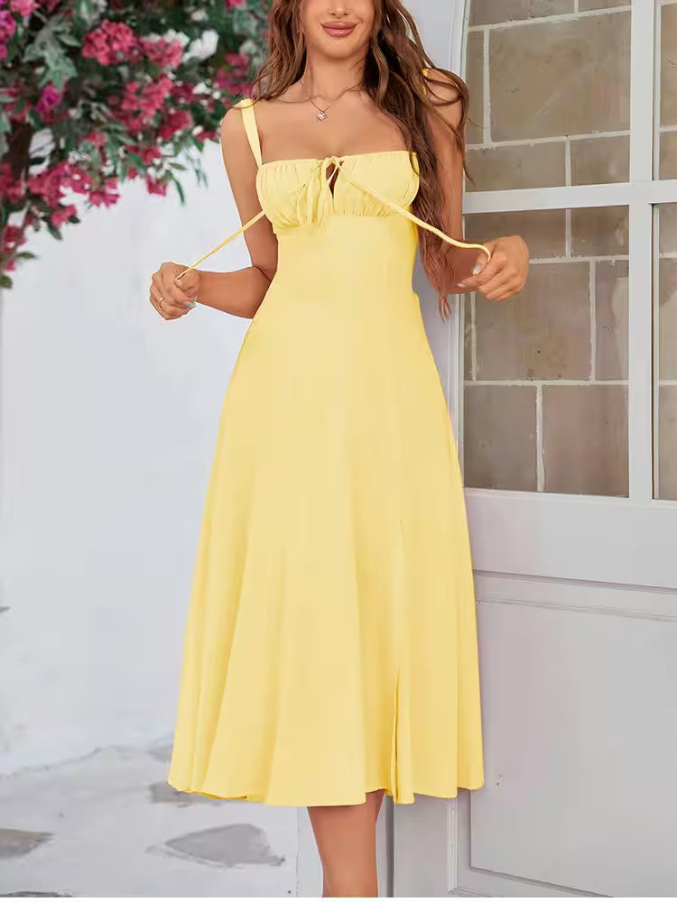 Sleeveless Summer Long Dress – Corset Bandage Style, Padded Bust - Women's Fashion - View 10