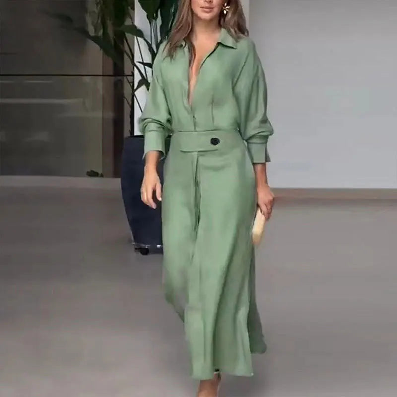 Dress Elegant V Neck Long Sleeve Casual Spring