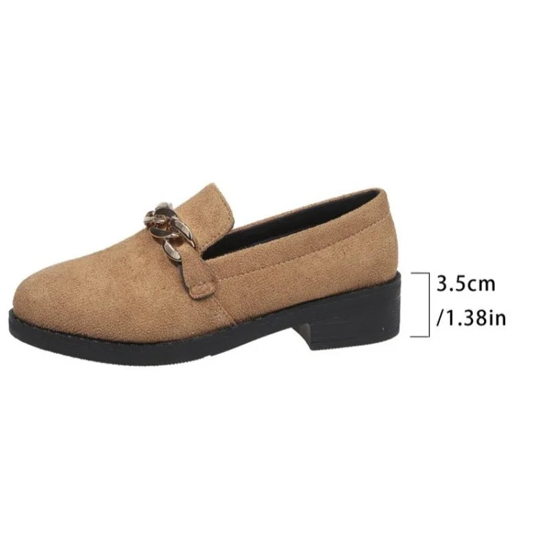 Fashion Thick Heel Shoes Autumn New Pointed Head