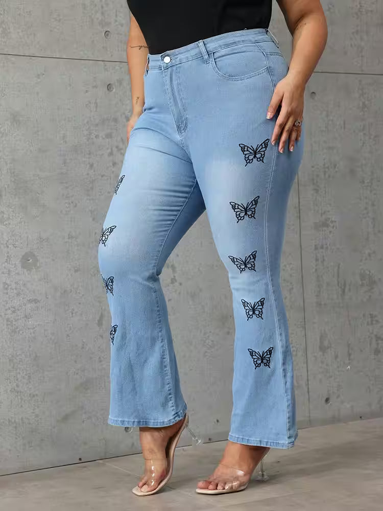 Plus Size Flared Pantsans Mid Worn In All Seasons - Additional View 4
