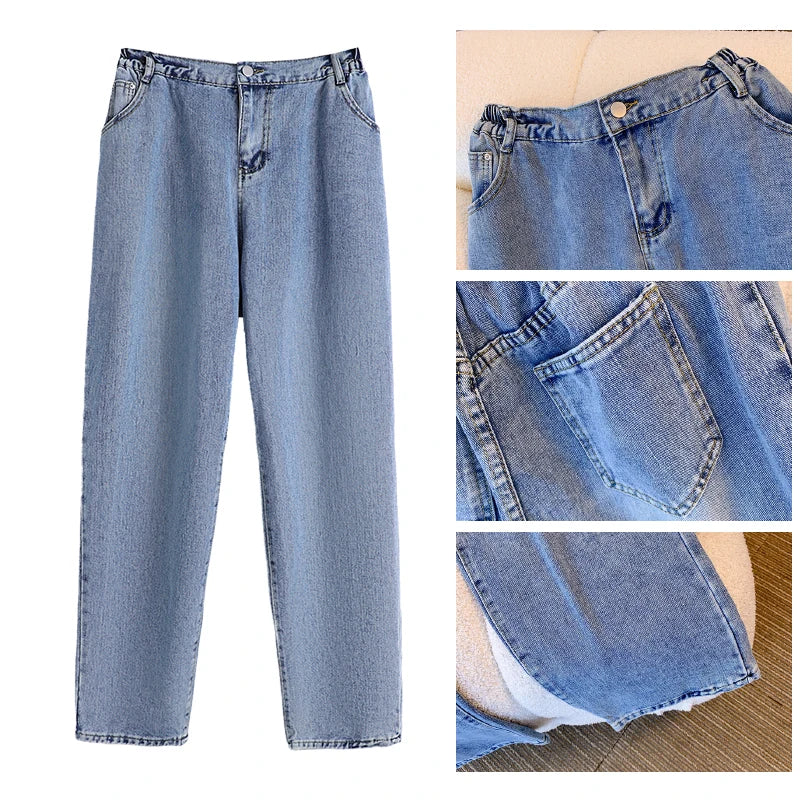 Plus size spring and autumn casual jeans classic
