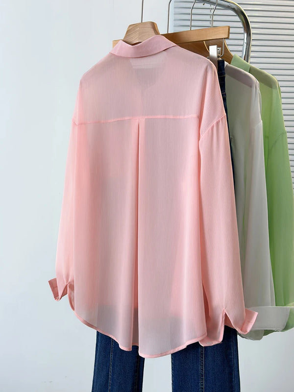 Plus Size Shirt Arrivals Long Sleeve Chiffon