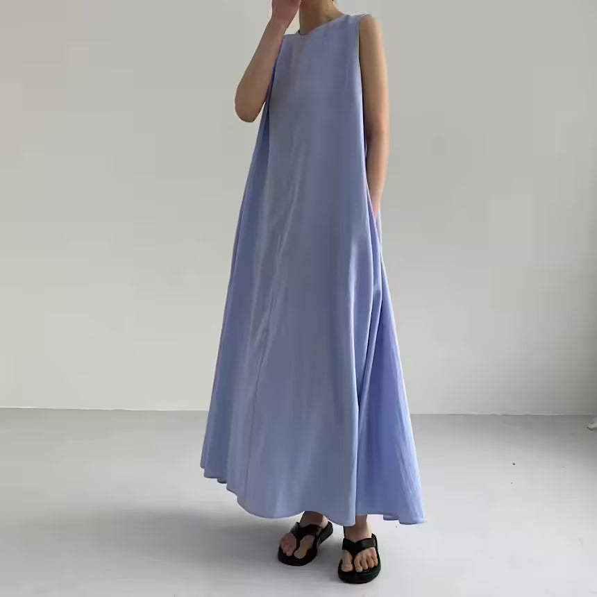 Maxi Dress with Pockets – Elegant Sleeveless Loose Summer Dress for Women - Women's Fashion - View 4