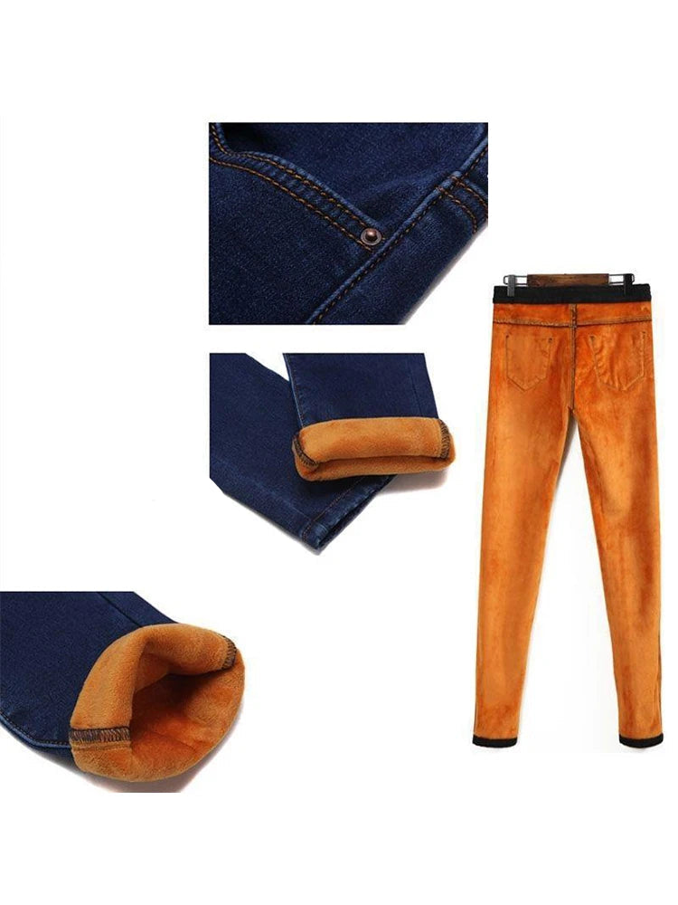 Winter high waist jeans skinny