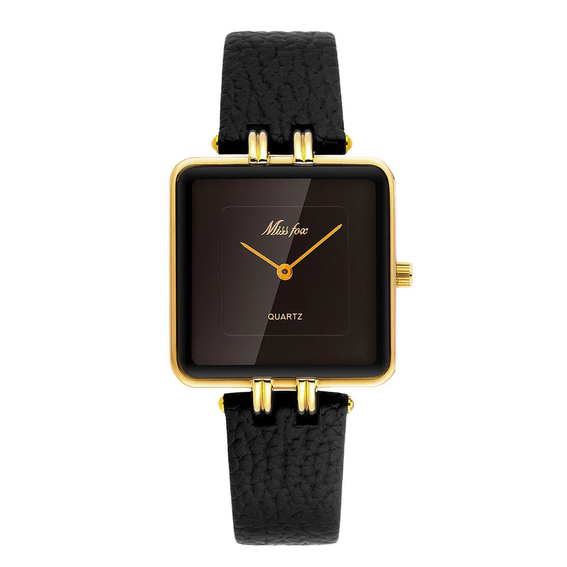Wine Red Waterproof Belt Ladies Fashion Quartz Clock Watches