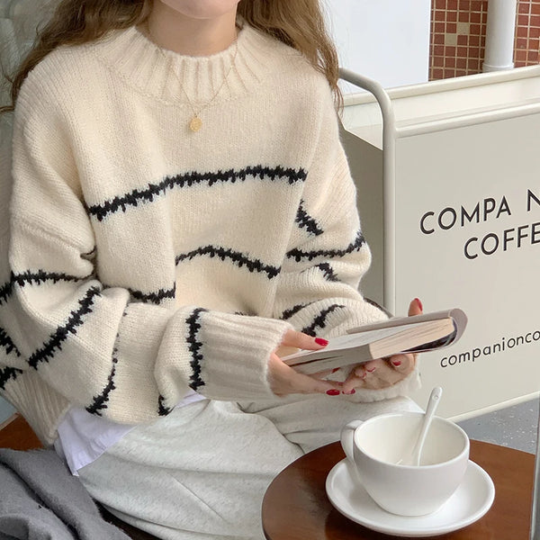 Sweater Casual Pullovers  Basics Knitted