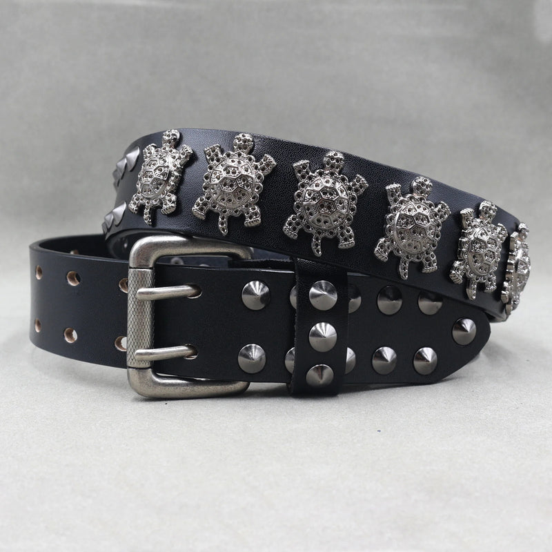 Nice Rivet Genuine Leather Belt Goth Style