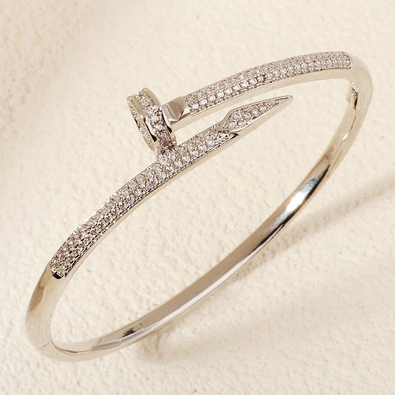 Female Brand Nail Trendy Bracelet Zircon Screw