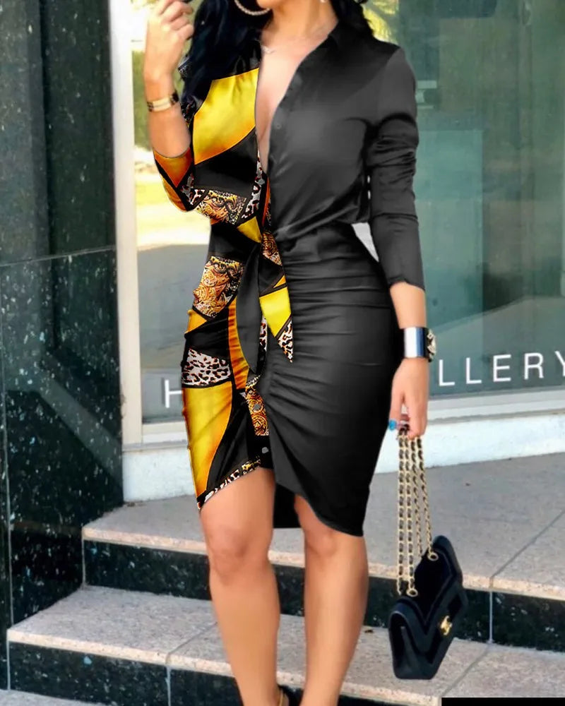 Pleated Bodycon Ruched Tshirt Dress Party Work Wrap Dress