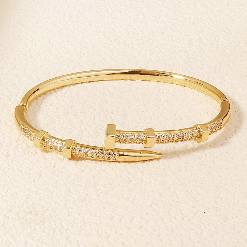 Female Brand Nail Trendy Bracelet Zircon Screw