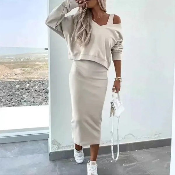 Fashion two piece Set Knit Dress