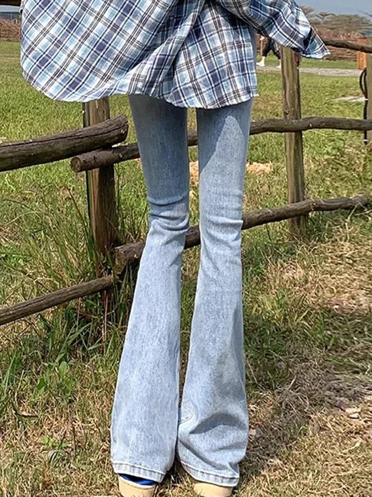 Jeans Lady Slim Fit Denim Flare Pants