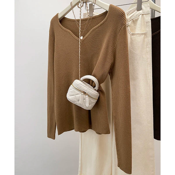 Plus Size Pullover Knitted Warm Sweater Top