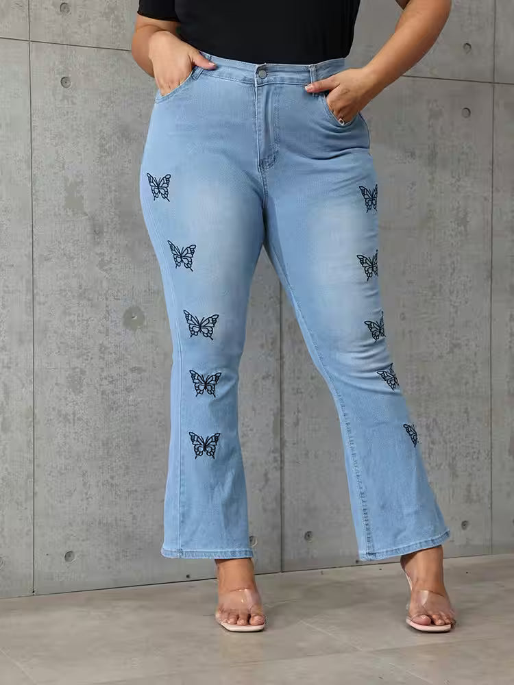 Plus Size Flared Pantsans Mid Worn In All Seasons - Additional View 6