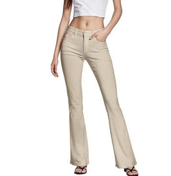 Jeans Flare With Pockets Stretch Trousers Work Casual