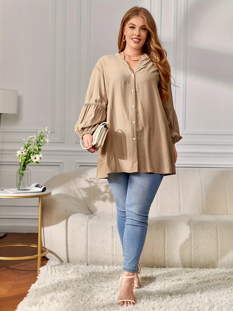 Plus Size 2025 Spring Solid Colour