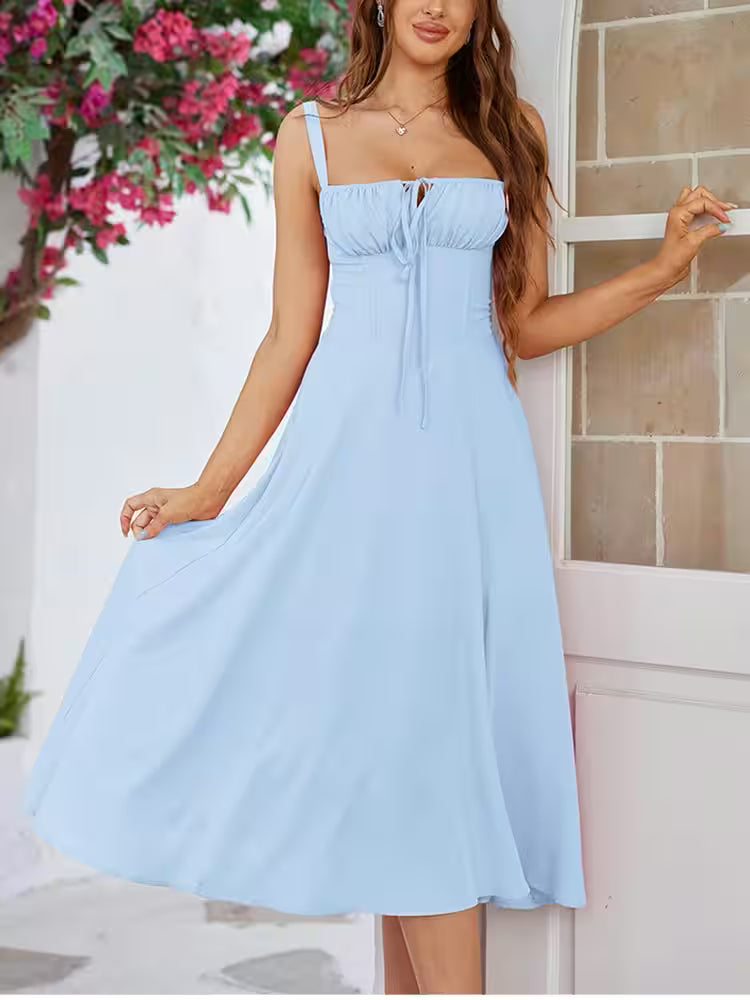 Sleeveless Summer Long Dress – Corset Bandage Style, Padded Bust - Women's Fashion - View 12