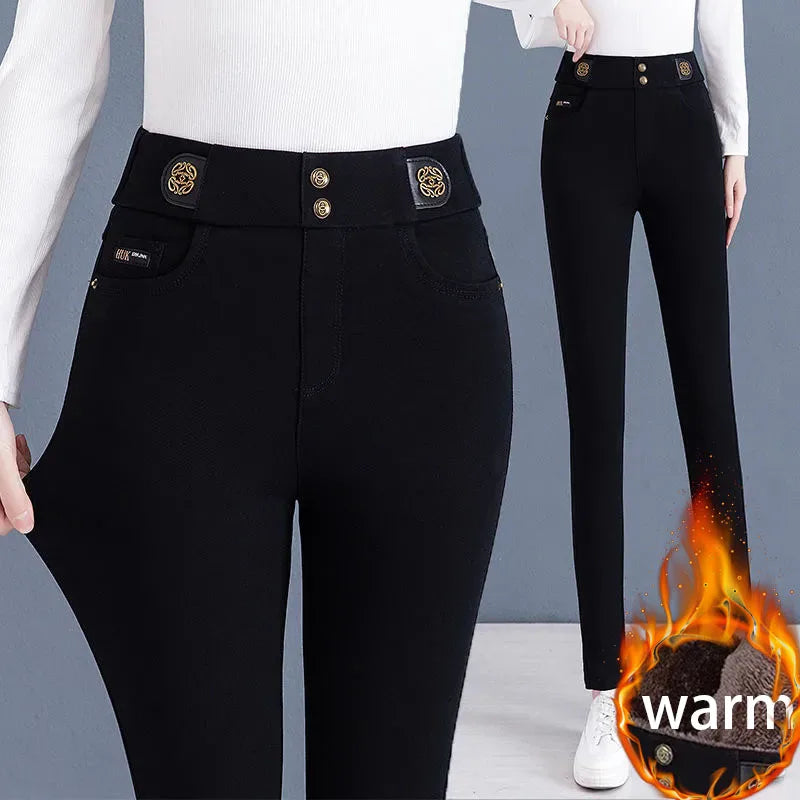 Winter Warm Skinny Vintage Pencil Jeans - Additional View 4