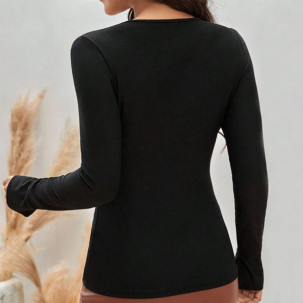 Sexy V-neck Slim Long-sleeved T-shirt