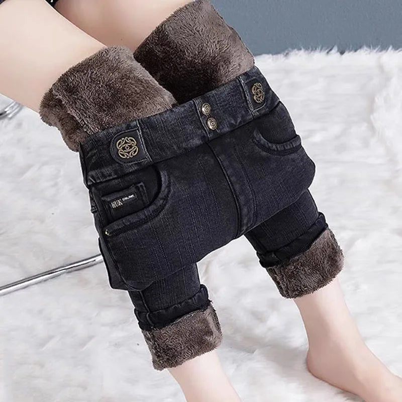 Winter Warm Skinny Vintage Pencil Jeans - Additional View 2