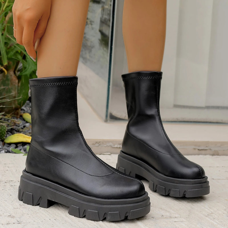 Trend Fashion New Platform Winter Boots Waterproof Non-slip Shoes