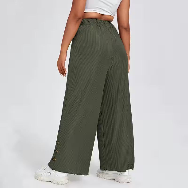 Plus Size Elastic Waist Summer Elegant Wide Leg - Additional View 2