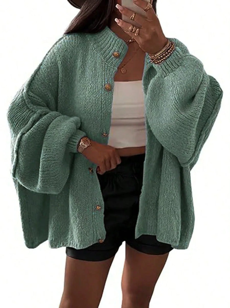 Style Oversized Long Sleeve Loose Buttons Cardigans Coat Winter