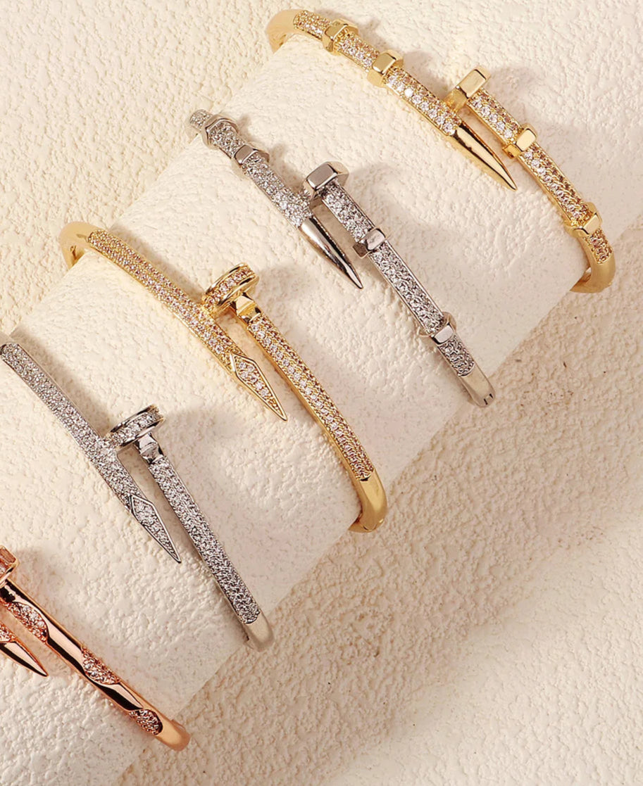Women's Fashion - Female Brand Nail Trendy Bracelet Zircon Screw for Women