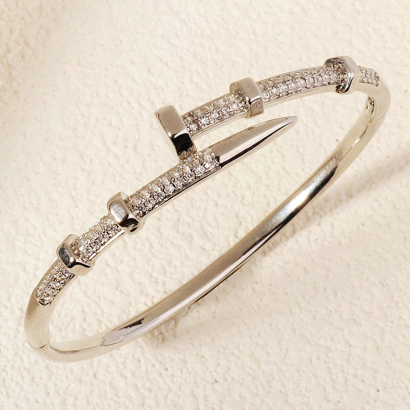Female Brand Nail Trendy Bracelet Zircon Screw