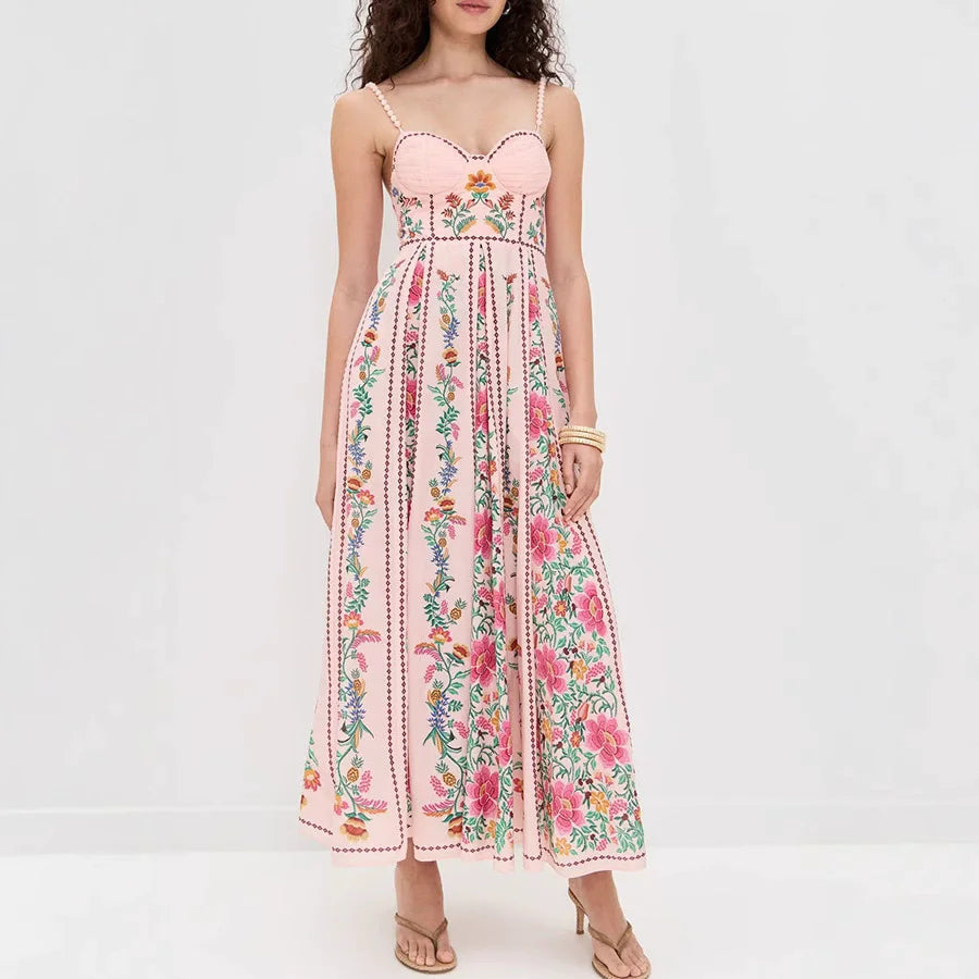 Backless Summer Party Dress with High Waist