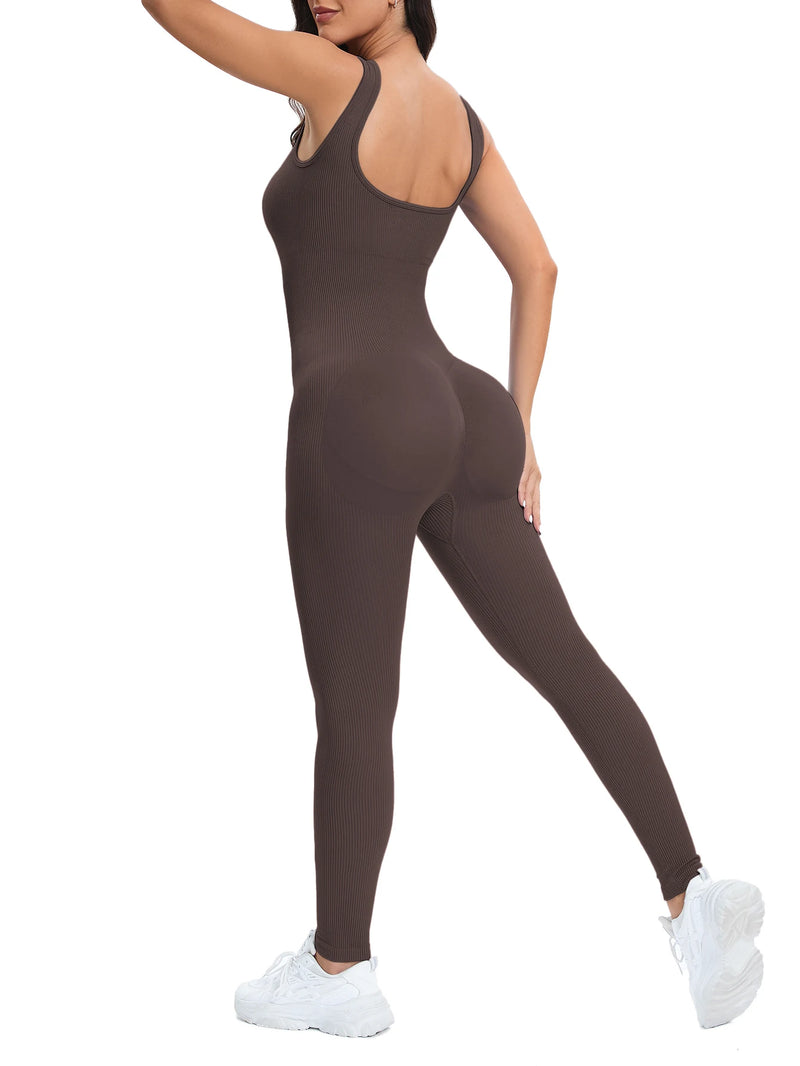 Shapewear Jumpsuits  Square Neck Sleeveless