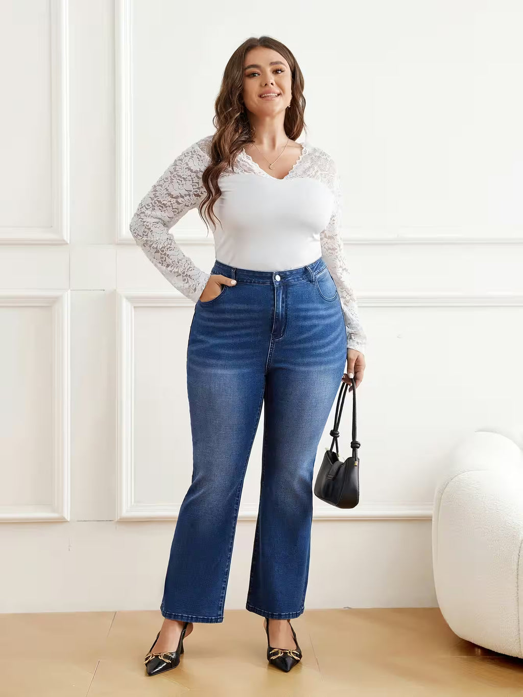 Dresses - Women's plus size Denim flared pants