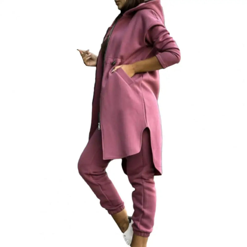 Pants Set Tracksuit Zipper Hooded Coat