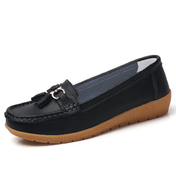 Genuine Leather Wedge Casual Shoes Ballerina