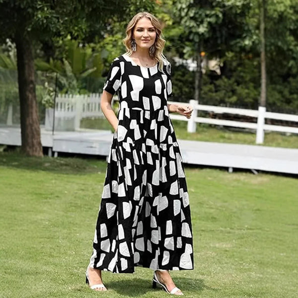 Plus Size Spring Printing Loose-Fit Skirt
