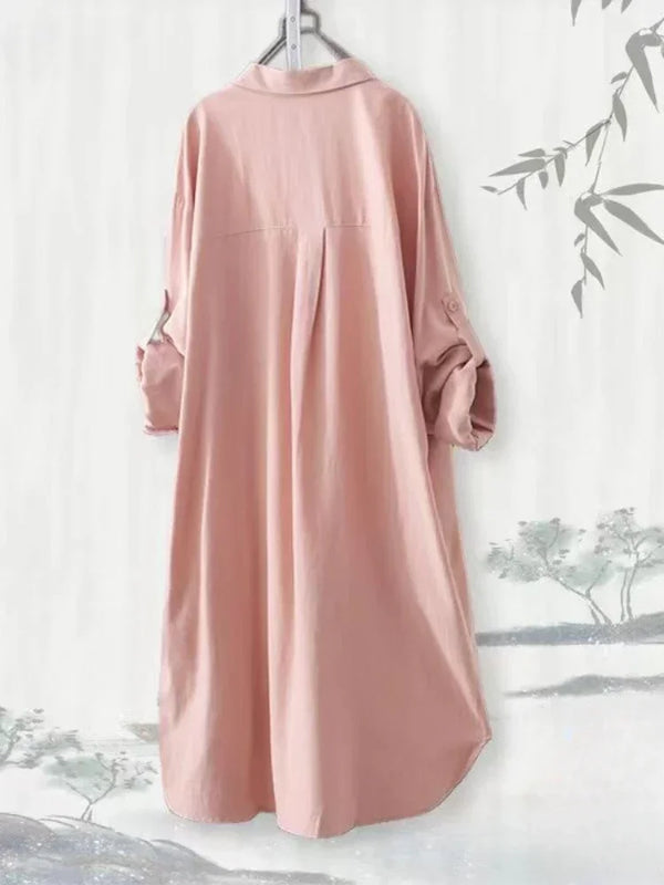 Plus Size Loose Breathable Blouses Midi