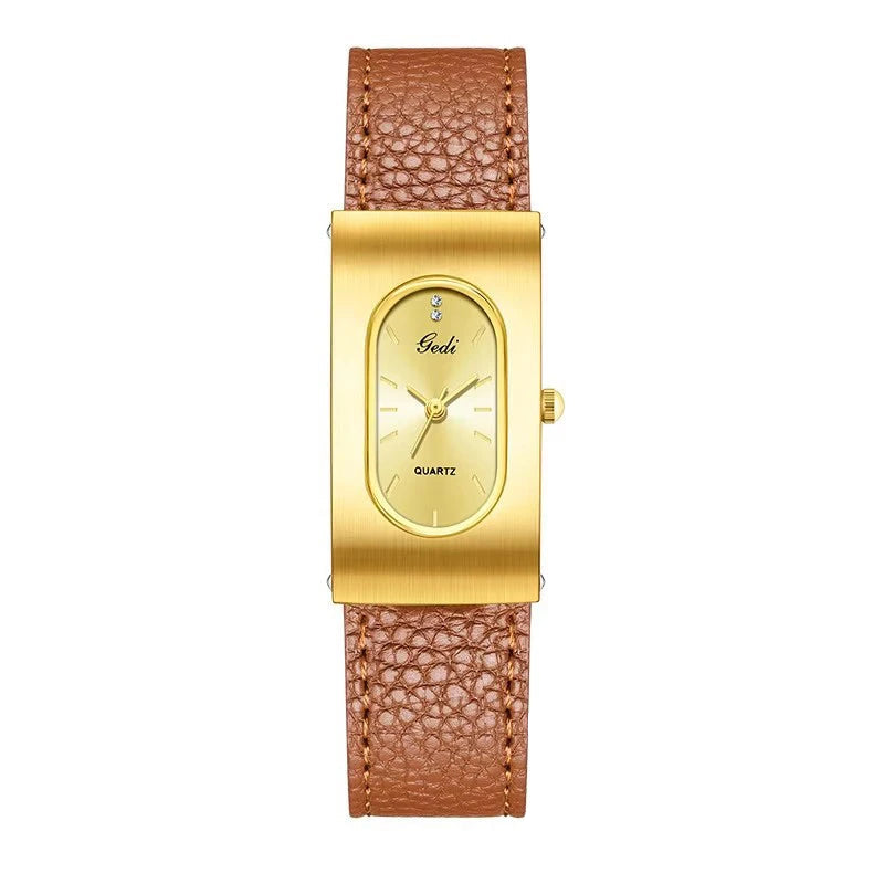 Fashion Gedi Top Brand Quartz Luxury Clock Rectangle