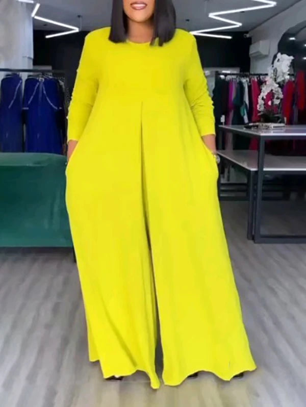 Loose Wide Leg Pockets Jumpsuits 2025