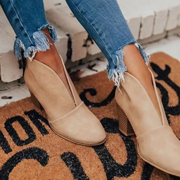 Leather Short Boots Temperament elegant flat
