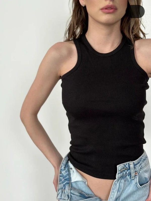 Tops Summer O Neck Tanks & Camis