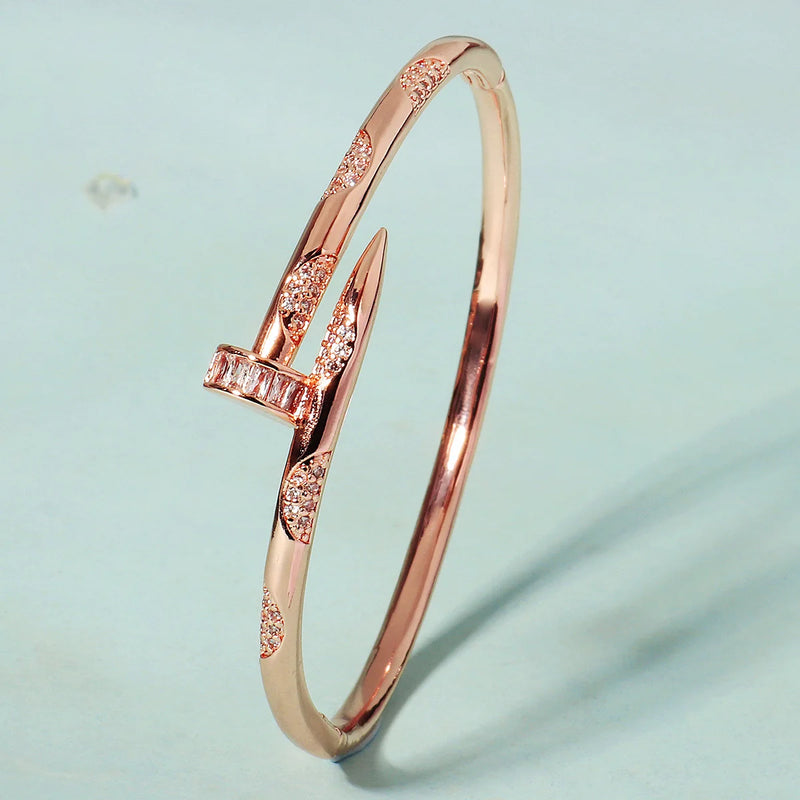 Female Brand Nail Trendy Bracelet Zircon Screw