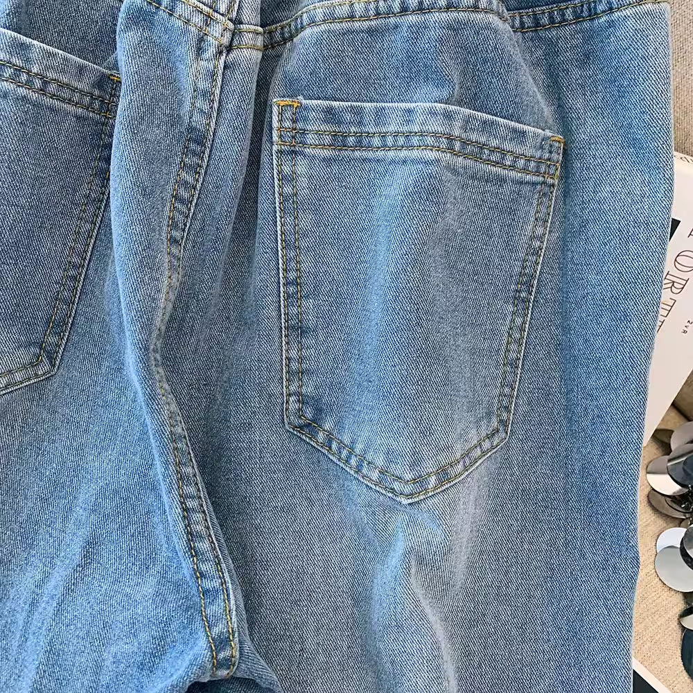 Fall plus size women's casual denim pants - Additional View 4