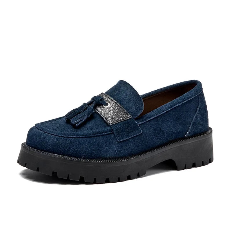 Shoes Female Suede Genuine Leather  British Style Spring