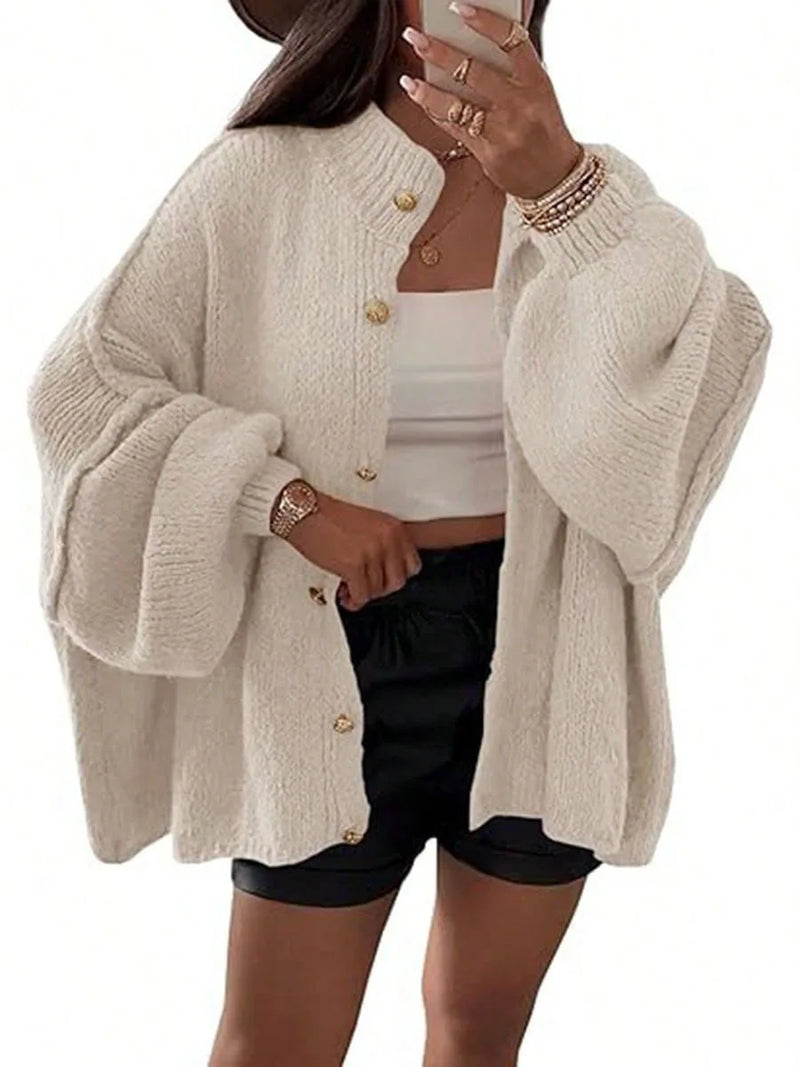 Style Oversized Long Sleeve Loose Buttons Cardigans Coat Winter