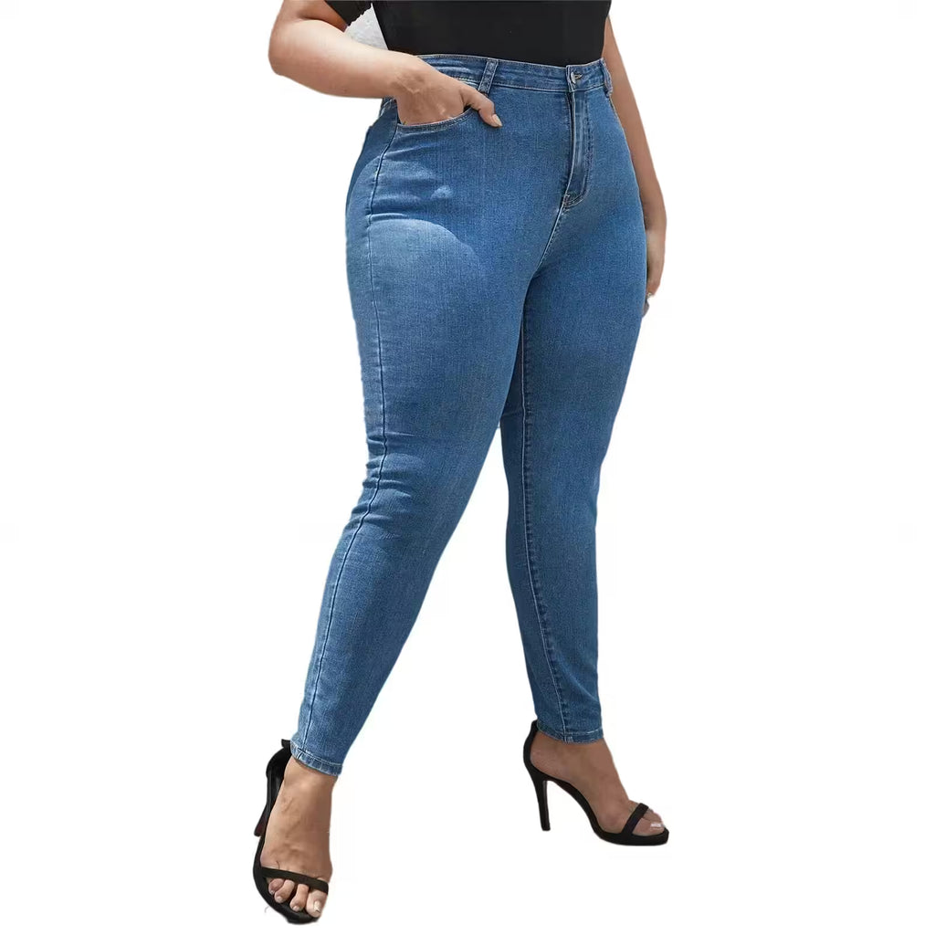 Plus Size Jeans Pants High Waist High Stretchy - Additional View 2