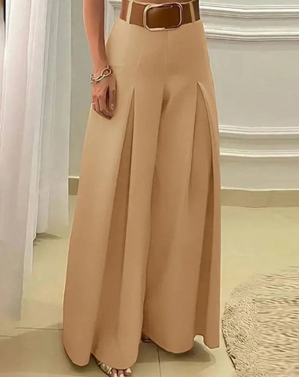 Plus Size Elegant Wide Leg Pants